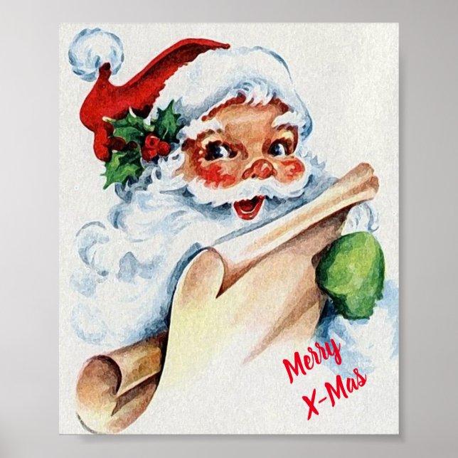 Poster vintage du Père Noël (Devant)