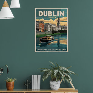 Poster Vintage Dublin ville, Irlande république cadeaux d