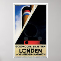 Poster vintage Dutch Rail Ferry