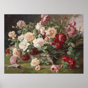 Poster Vintage E. Hariel Rose Still Life