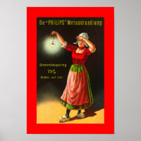 Vintage Electricity Dutch Philips 1910 Dutch Girl