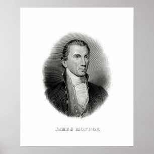 Poster Vintage Engraving President James Monroe