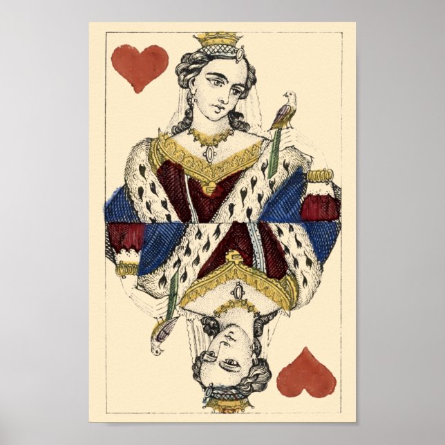 Poster Vintage époque victorienne Reine des Coeurs (Devant)