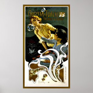 Poster Vintage fabricant de savon Art Nouveau et vertical