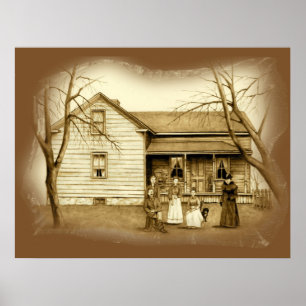 Poster vintage : Famille de Chambre de ferme de