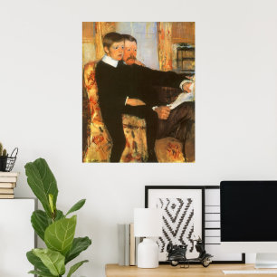 Poster Vintage Father and Son Portrait by Mary Cassatt