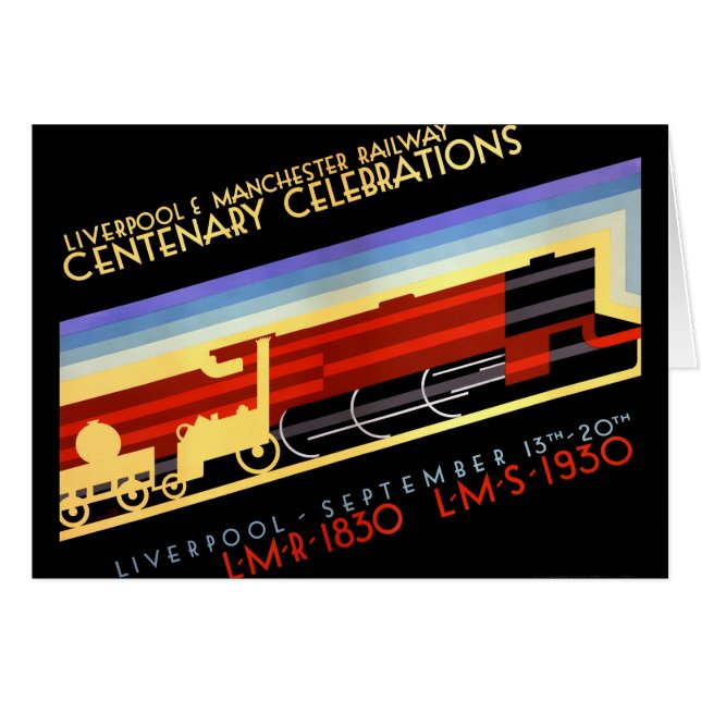 Poster vintage ferroviaire de Liverpool Manchester (Devant horizontal)