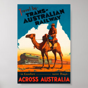 Poster vintage ferroviaire Trans-Australia