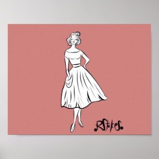 Poster Vintage fille