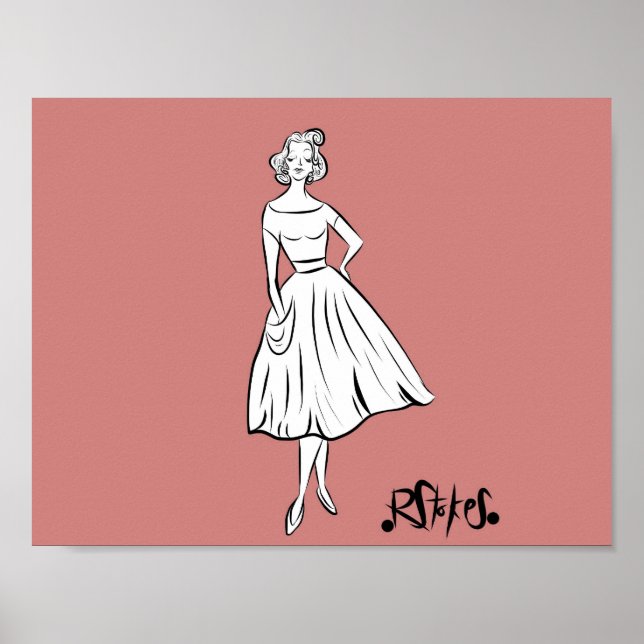 Poster Vintage fille (Devant)