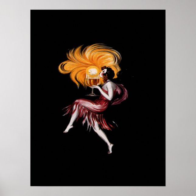 Poster vintage fille Art déco (Devant)