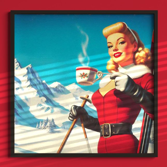 Poster Vintage fille d'hiver (Créateur téléchargé)