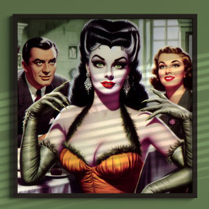 Poster Vintage fille vampire