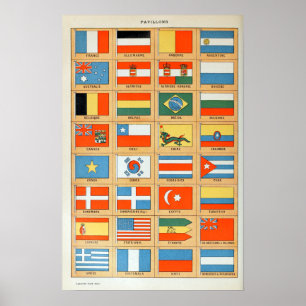 Poster Vintage Flags of the World