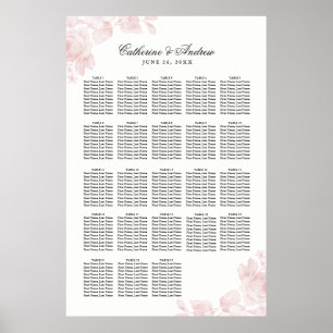 Poster Vintage Floral 20 Table Mariage Siège
