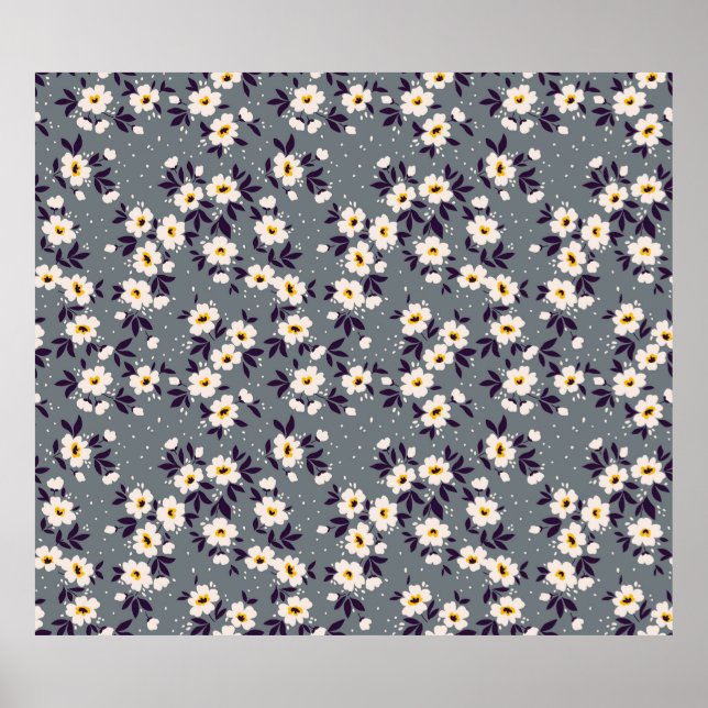 Poster Vintage floral background. Lac de Seamless (Devant)
