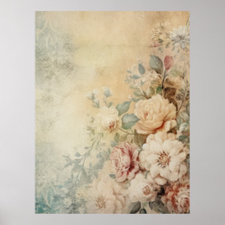 Poster Vintage floral désorganisé