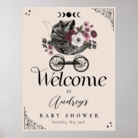 Vintage Floral gothique Poussette Baby shower Bien