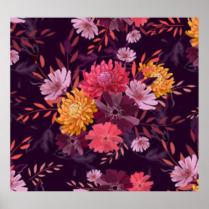 Poster Vintage floral : Splendor jardin d'automne