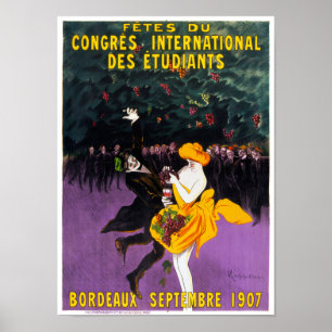 Poster vintage français 1907 restauré