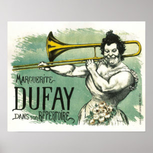 Poster vintage français frais avec le joueur de