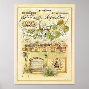 Poster Vintage France Apiculture Abeille triage