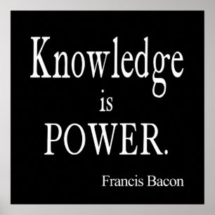Poster Vintage Francis Bacon Connaissance est Power Quote