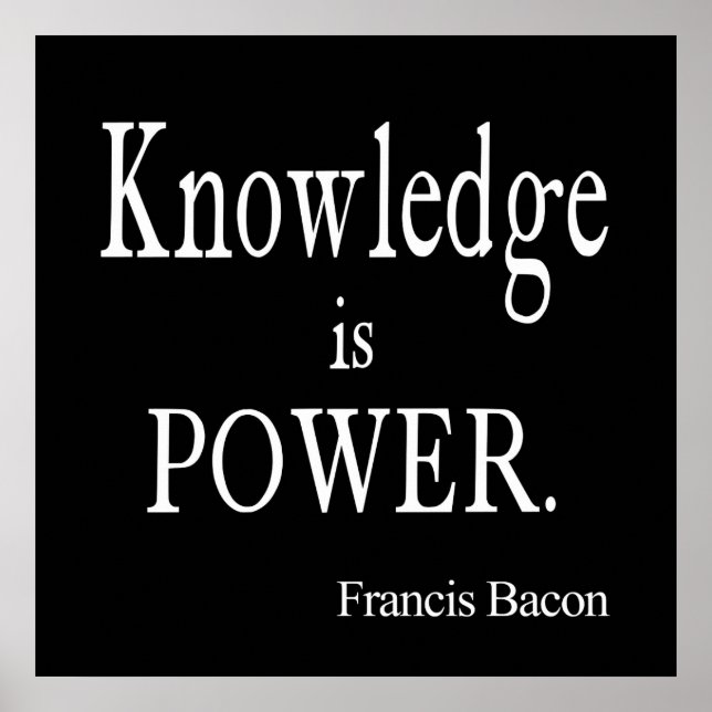 Poster Vintage Francis Bacon Connaissance est Power Quote (Devant)