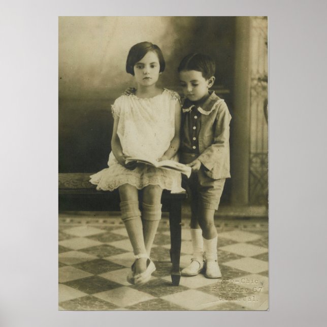 Poster Vintage Frère et soeur (Devant)