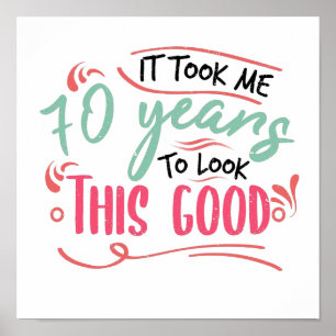 Poster vintage Funny 70 ans dire citation