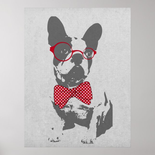 Poster Vintage Funny French Bulldog (Devant)