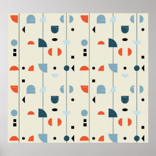 Poster Vintage géométrique : motif transparent du milieu 