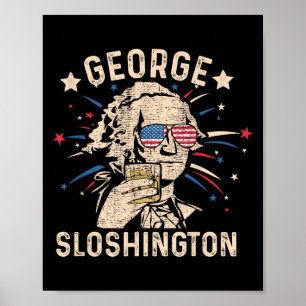 Poster Vintage George Sloshington Washington 4 juillet