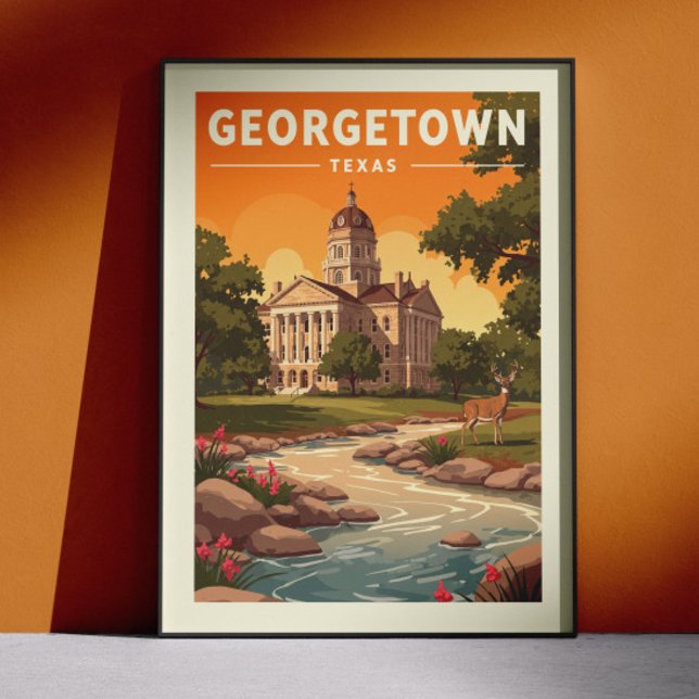 Poster Vintage Georgetown Texas (Créateur téléchargé)