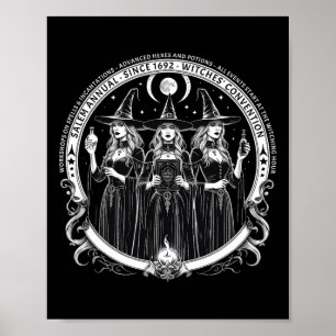 Poster Vintage Girls Salem Annual 1692 Witches Convention
