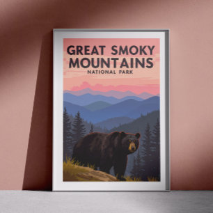Poster Vintage Great Smoky Mountains Park