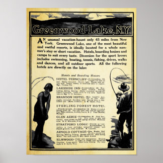 Poster Vintage Greenwood Lake NY