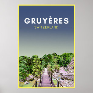 Poster Vintage Gruyeres Suisse Voyage