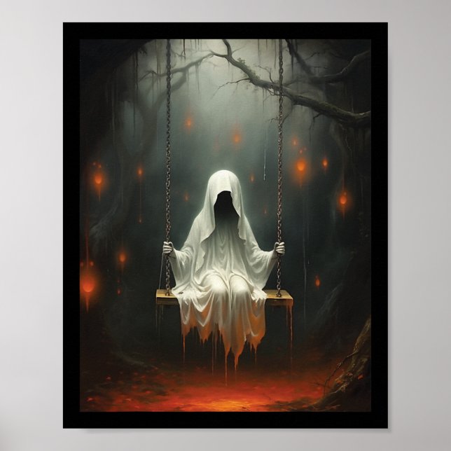 Poster Vintage Halloween Costume Fantôme Swing (Devant)