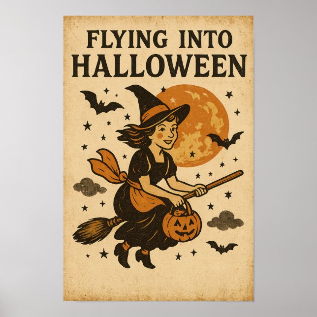 Poster Vintage Halloween Flying (Devant)