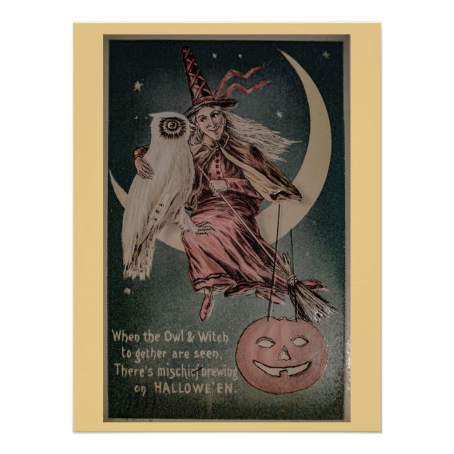 Poster Vintage Halloween trompe brassage (Devant)