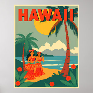 Poster Vintage Hawaii Travel