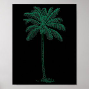 Poster Vintage Hawaiian Palm Tree Beach Tropical Island P