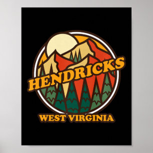 Poster Vintage Hendricks Virginie Occidentale Randonnée M
