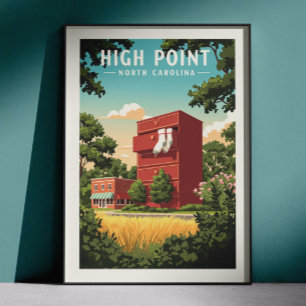 Poster Vintage High Point Caroline du Nord