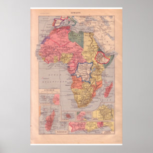Poster VIntage historic 1920 Africa