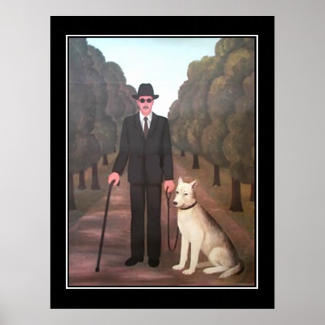 Poster vintage homme et chien (Devant)