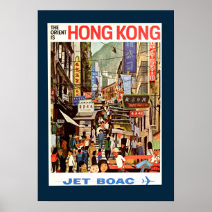 Poster vintage Hong Kong Travel