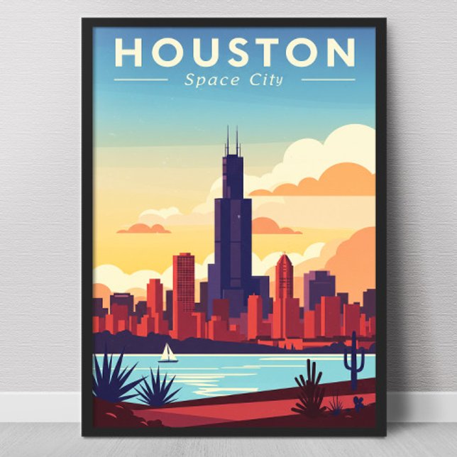 Poster Vintage Houston (Créateur téléchargé)