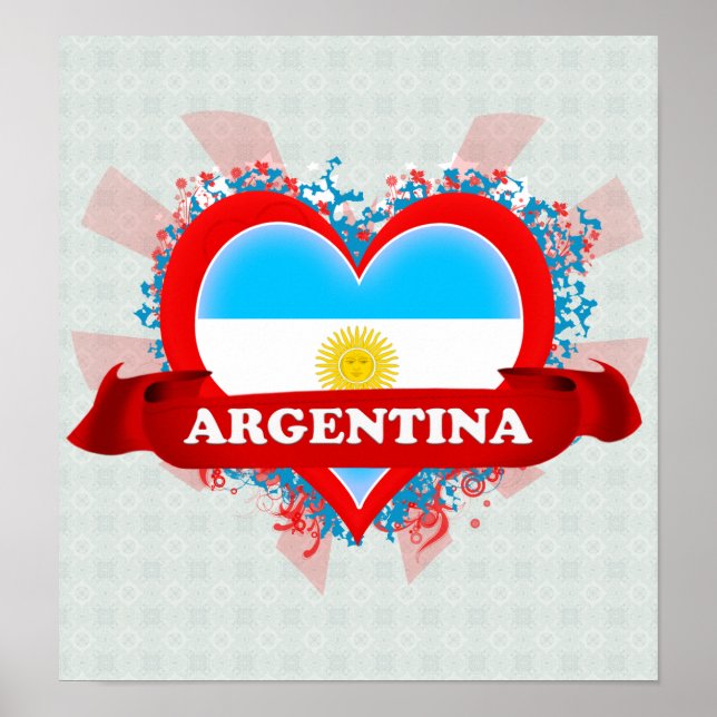 Poster Vintage I Love Argentina (Devant)